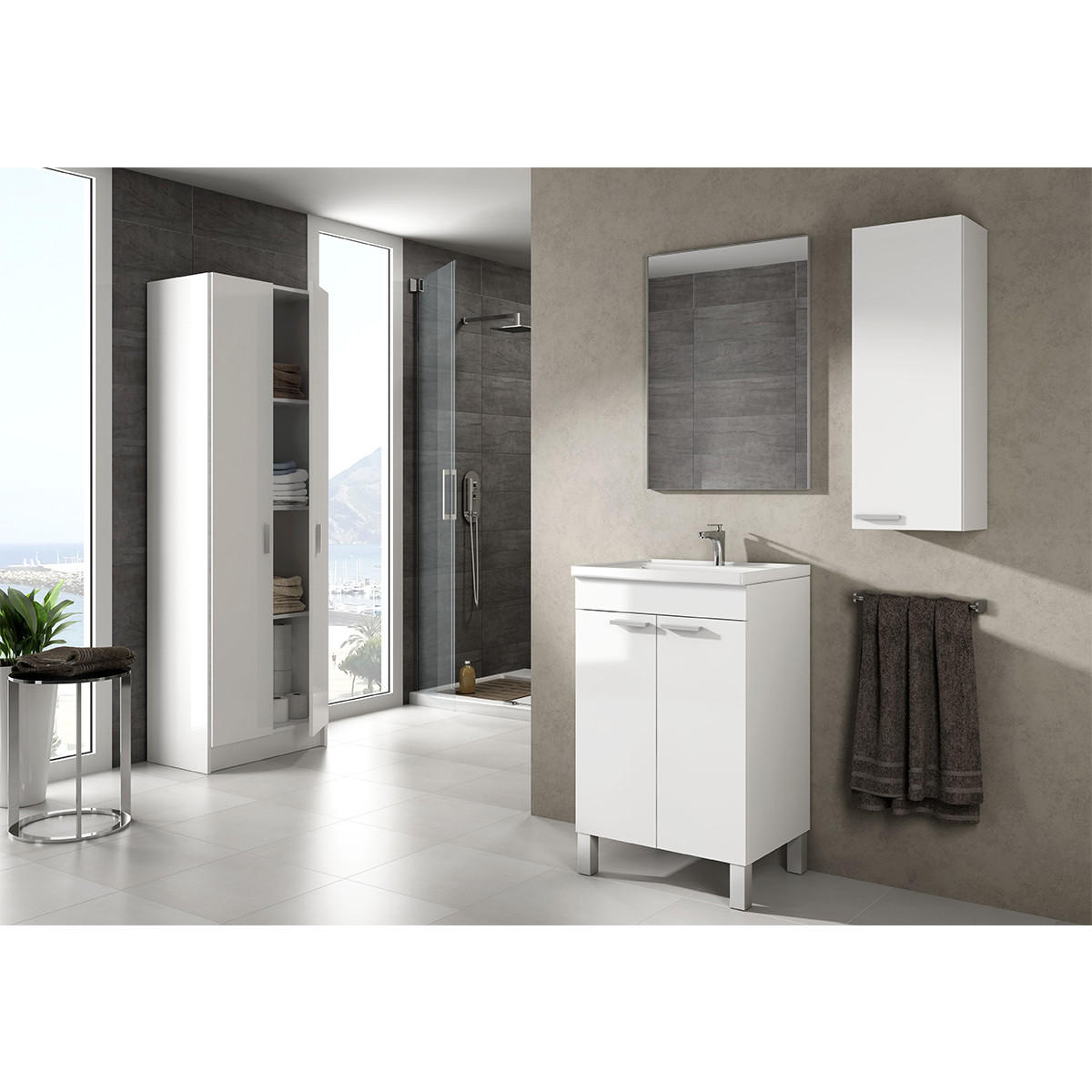 HÄNGESCHRANK mit 1 Tür H74 cm - Weiß, Holzwerkstoff (26/74/30cm) - Calicosy