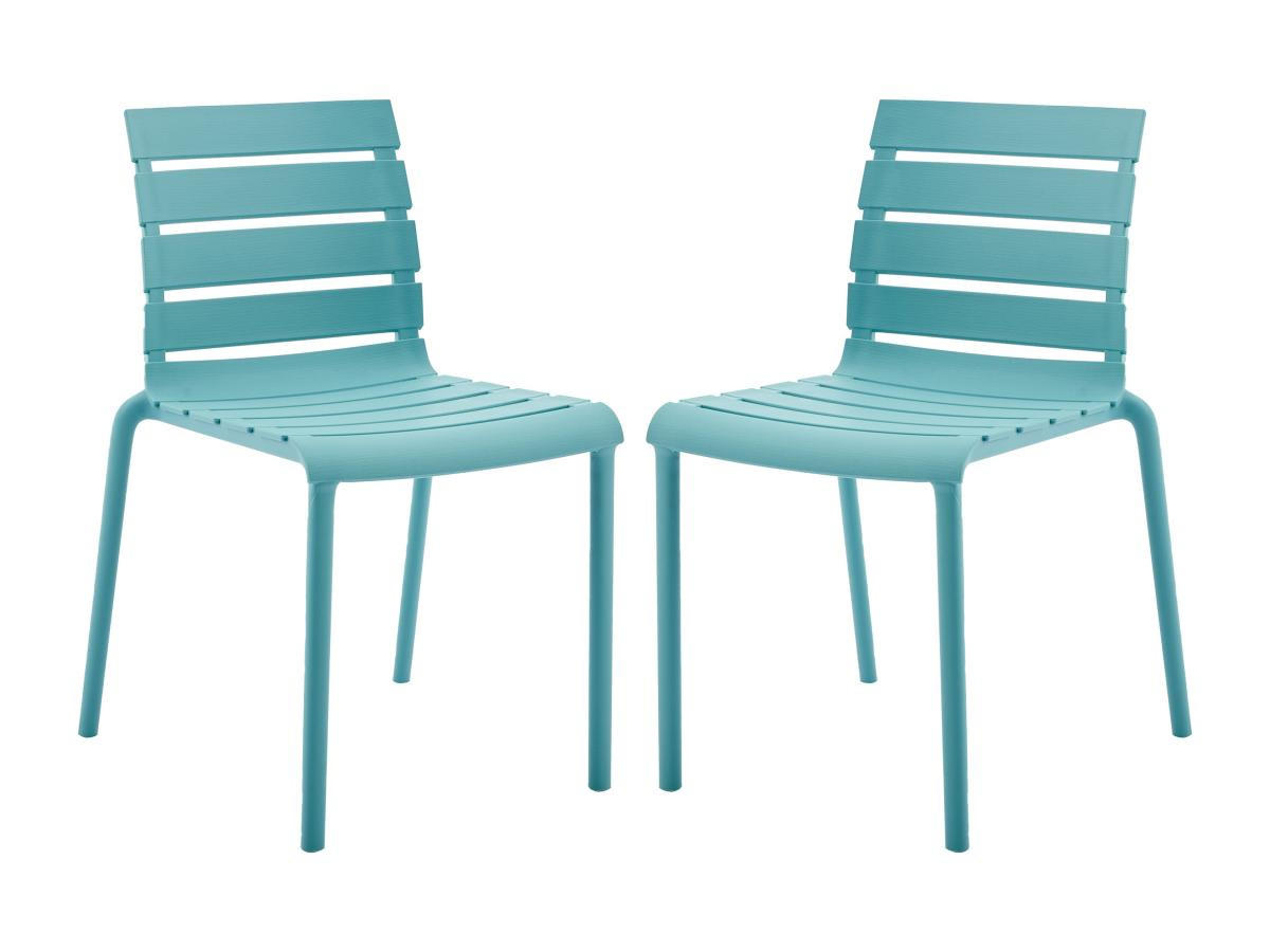 GARTENSTUHL stapelbar 2er-Set - Polypropylen - Himmelblau - PANDJI von MYLIA - Hellblau, Kunststoff (54/79/49.5cm) - Vente-Unique
