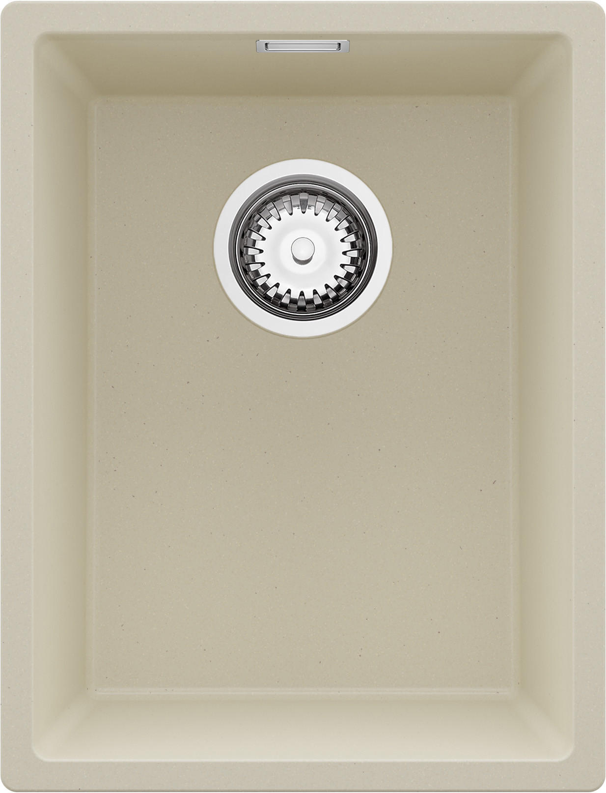 SPÜLBECKEN London Slim, 2-er set Beige 36/47 cm 1 Becken + Ablauf-Set ab 40er Unterschrank - Chromfarben/Beige, Kunststoff (36/20/47cm) - Primagran