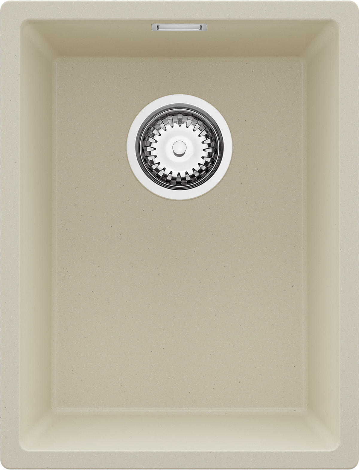 SPÜLBECKEN London Slim, 2-er set Beige 36/47 cm 1 Becken + Ablauf-Set ab 40er Unterschrank - Chromfarben/Beige, Kunststoff (36/20/47cm) - Primagran