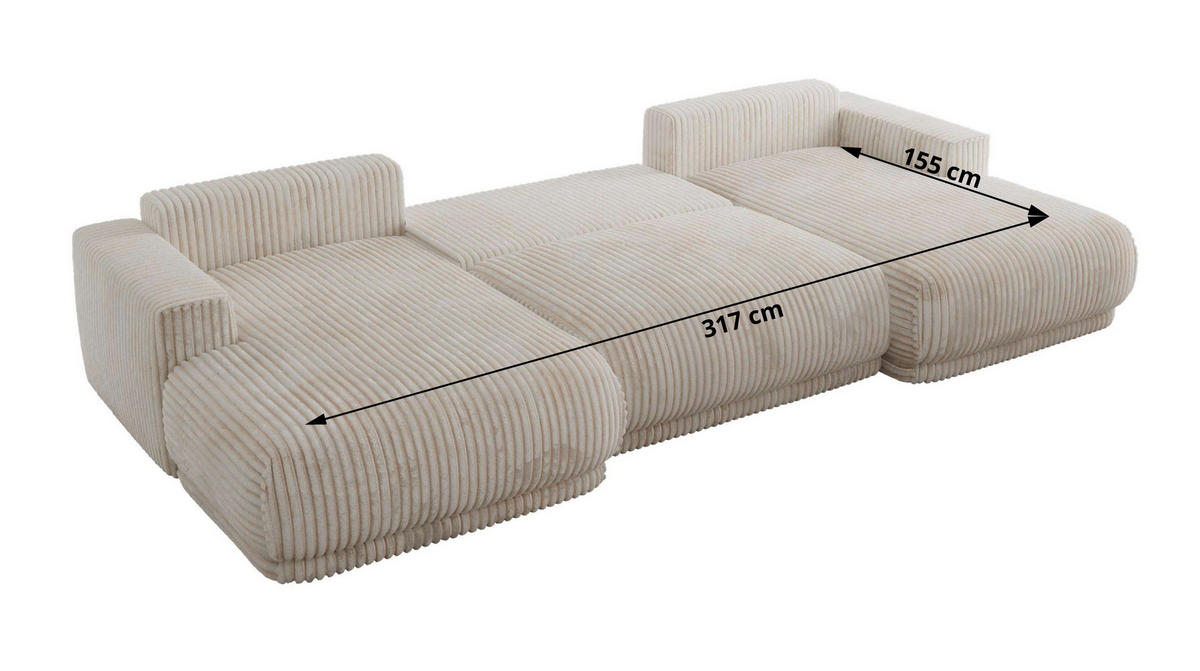 SEDACIA SÚPRAVA RINA U Béžová Menčester - čierna/béžová, textil/plast (360/85/170cm) - MKS