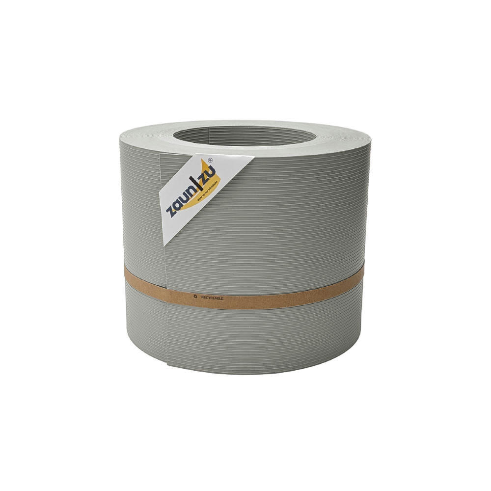 SICHTSCHUTZSTREIFEN Rille PP für Doppelstabmatten Zaun Steingrau 26m - Graubraun, Kunststoff (2600/19cm) - ZAUN|ZU