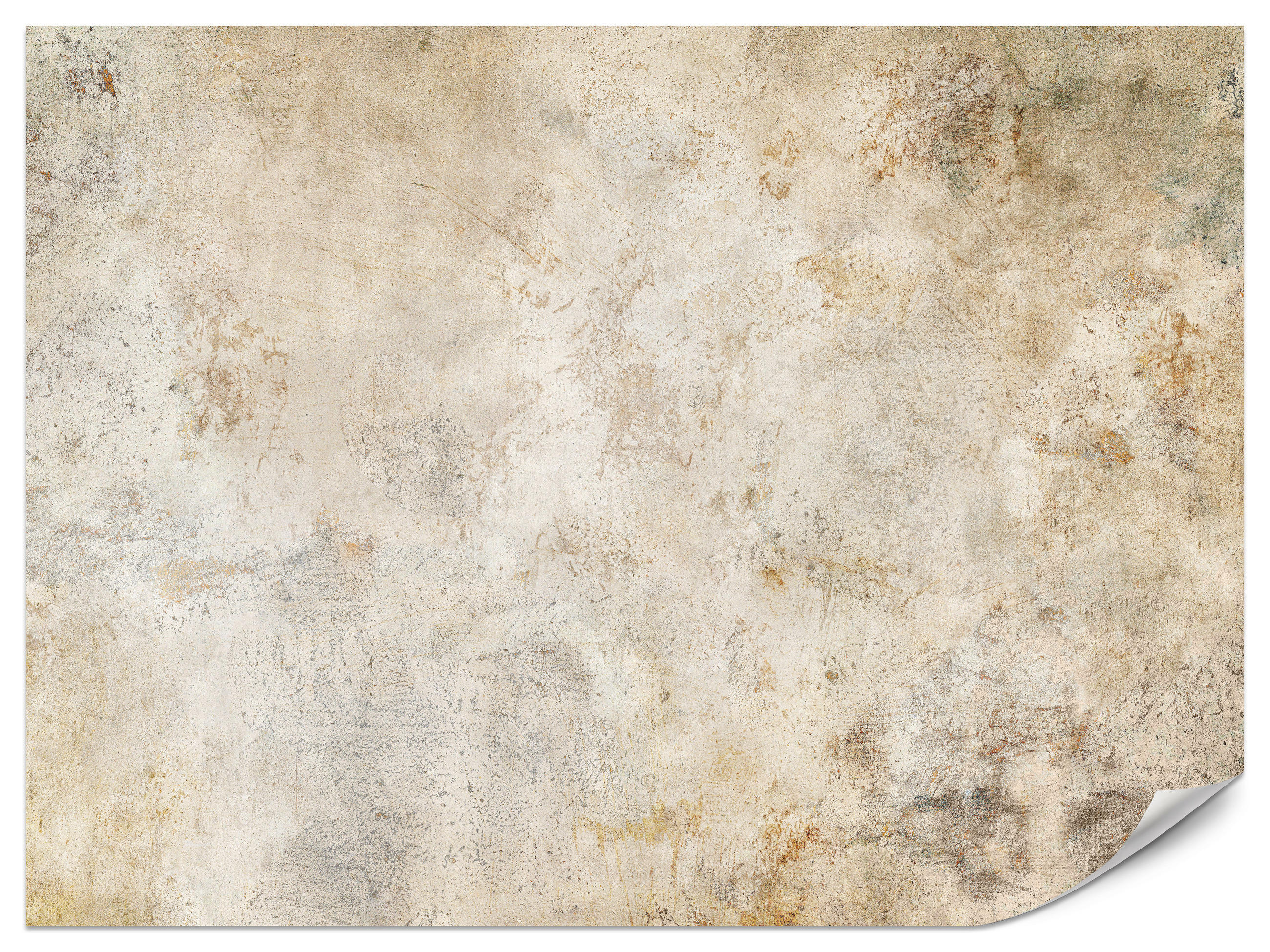 FOTOTAPETE für Wohnzimmer Minimal Beige Betonwand 300x210 - Gelb/Beige, Papier (300/210cm) - Muralo