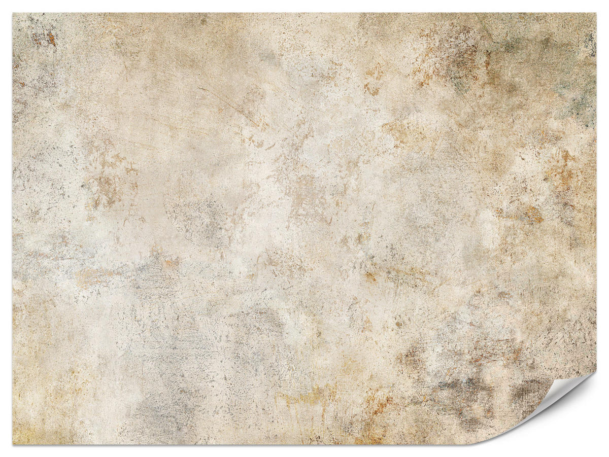 FOTOTAPETE für Wohnzimmer Minimal Beige Betonwand 300x210 - Gelb/Beige, Papier (300/210cm) - Muralo