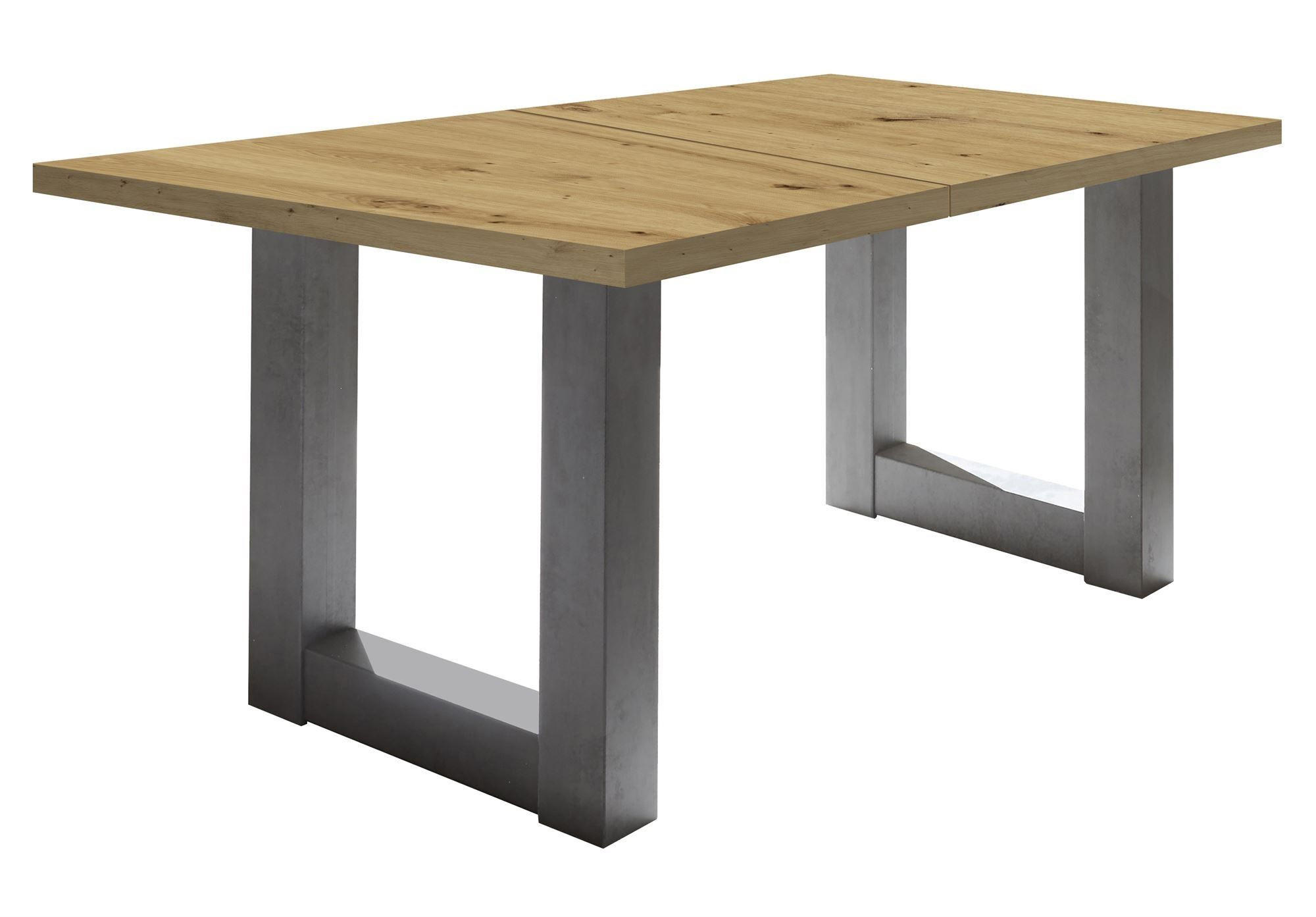 ESSTISCH ausziehbar Eila 3 160 x 90 x 75 Esszimmertisch Graphit/Asteiche - Eiche Artisan, Holz (160/90/75cm) - 58aufmkessel