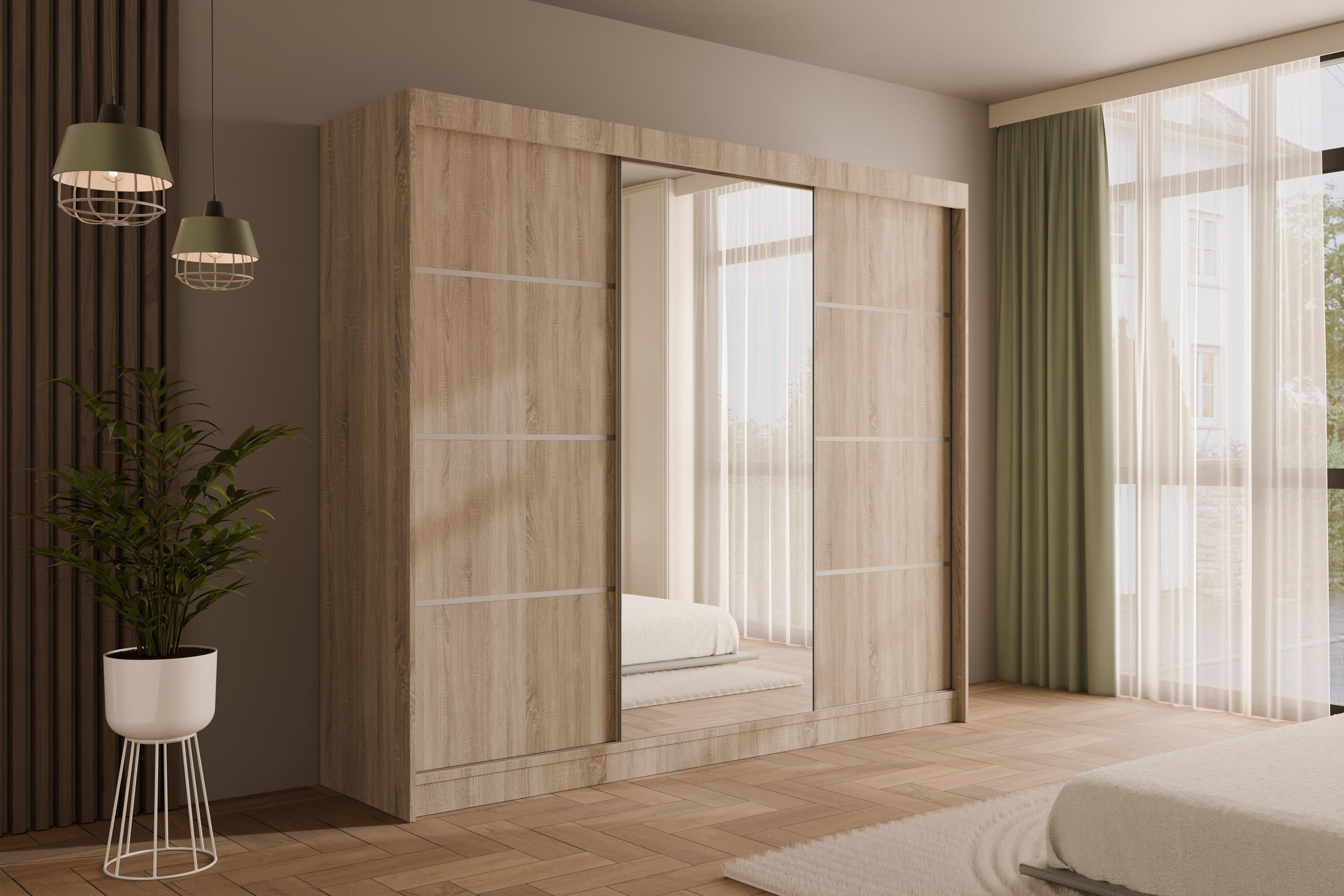 KLEIDERSCHRANK PAOKI - 250 cm - Sonoma Eiche - Sonoma Eiche, Holzwerkstoff (250/215/61cm) - ALTDECOR