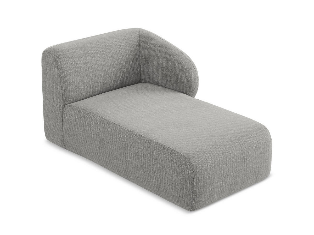 SOFAELEMENT Rechts Bouclé Stoff Grau - Hellgrau/Schwarz, Holzwerkstoff/Kunststoff (91/75/166cm) - Makamii