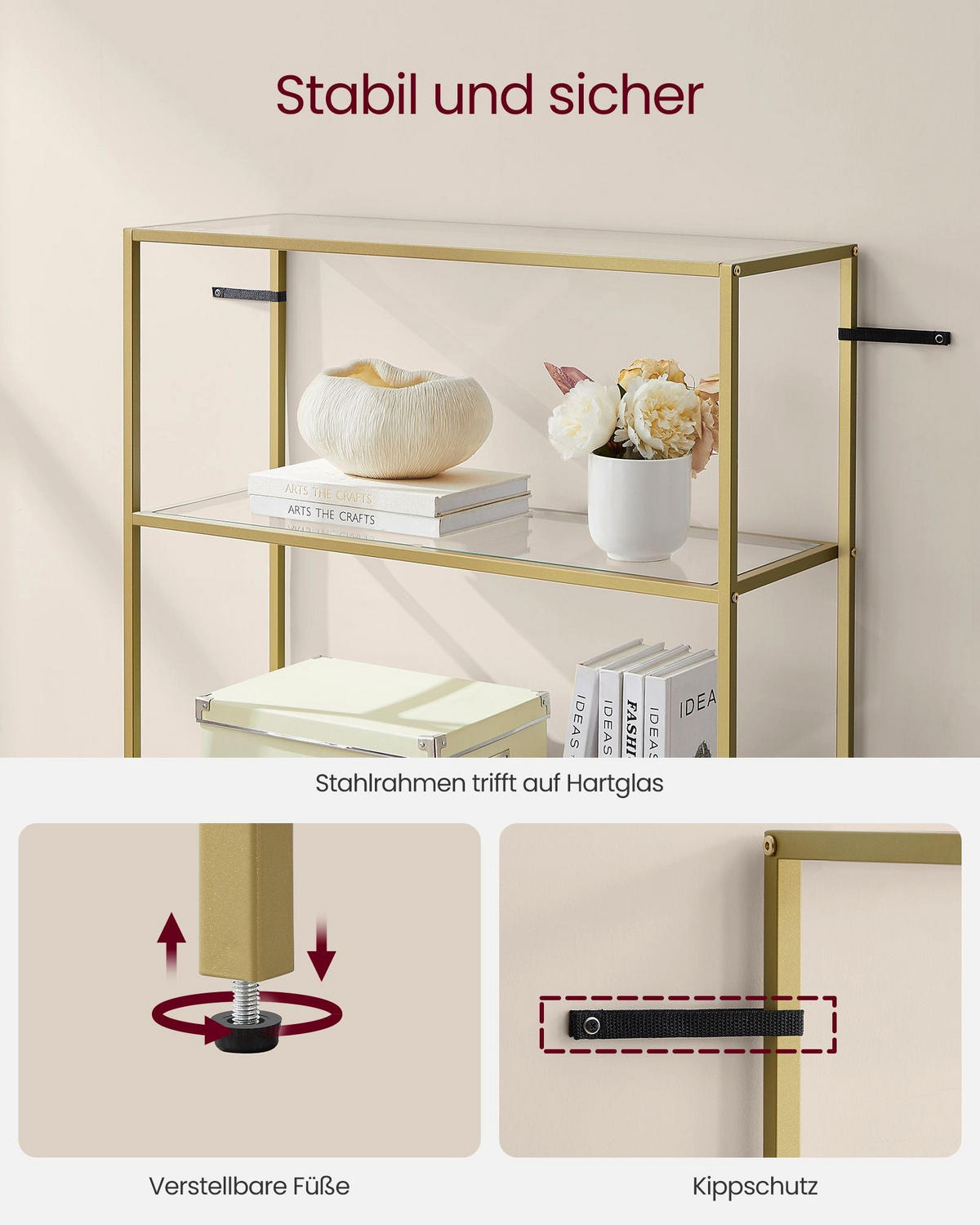 BADREGAL DHAKA - Transparent, Glas (80/177.3/30cm) - Hansiro