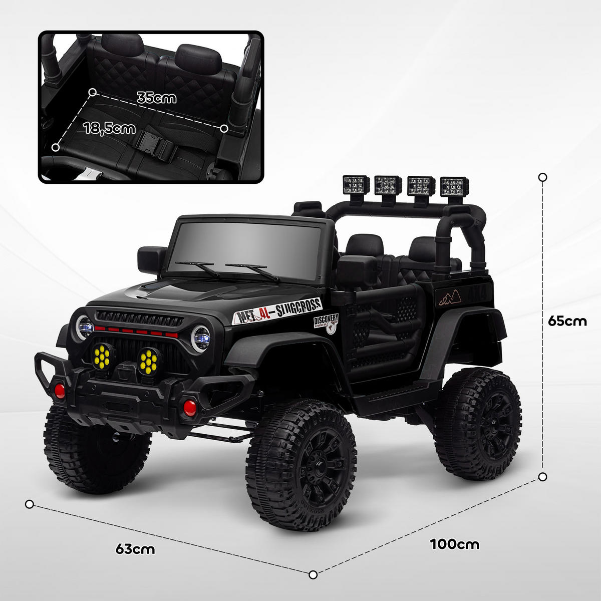 ELEKTRO-UTV DE-13143 2,4G Fernbedienung Schwarz - Schwarz, Kunststoff (100/63/65cm) - ComfortXL