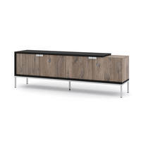 TV LOWBOARD Flagstaff Eiche, Schwarz 190/62/42 - Schwarz, Holzwerkstoff (190/62/42cm) - RAUMHIRSCH FURNITURE