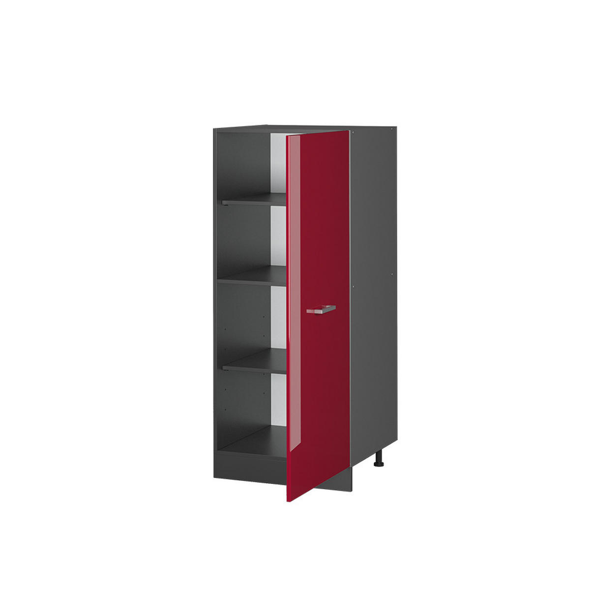 HOCHSCHRANK R-Line Rot Hochglanz 60 cm - Bordeaux/Anthrazit, Holzwerkstoff (60/143/57cm) - Vicco