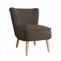 SESSEL DANTE 67/76/76 cm, Samtstoff Dunkelgrau - Dunkelgrau/Buchefarben, Holz/Textil (67/76/76cm) - Idohome