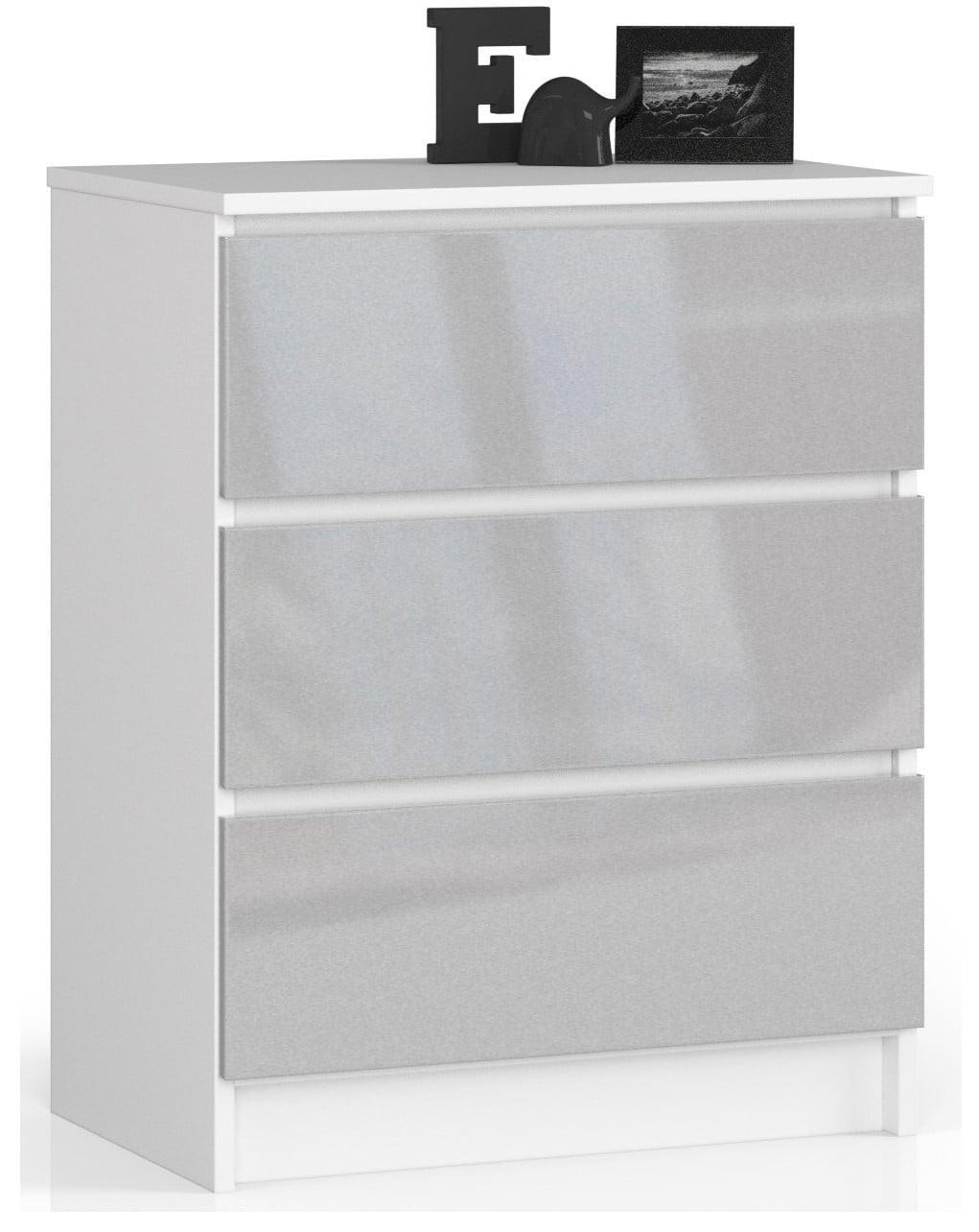KOMODA Bílá, lesklý kovový povrch 77/60/40 - bílá, kompozitní dřevo (60/77/40cm) - RAUMHIRSCH FURNITURE