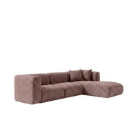 ECKSOFA L-Form, Chenille-Stoff Cremona, Taupe, Rechts, GRETA - Taupe, Holz (318/179cm) - Kaiser Möbel