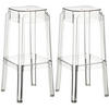 BARHOCKER 2er Set Kunststoff transparent - Eukalyptusholzfarben/Transparent, Kunststoff (36/75/36cm) - CLP