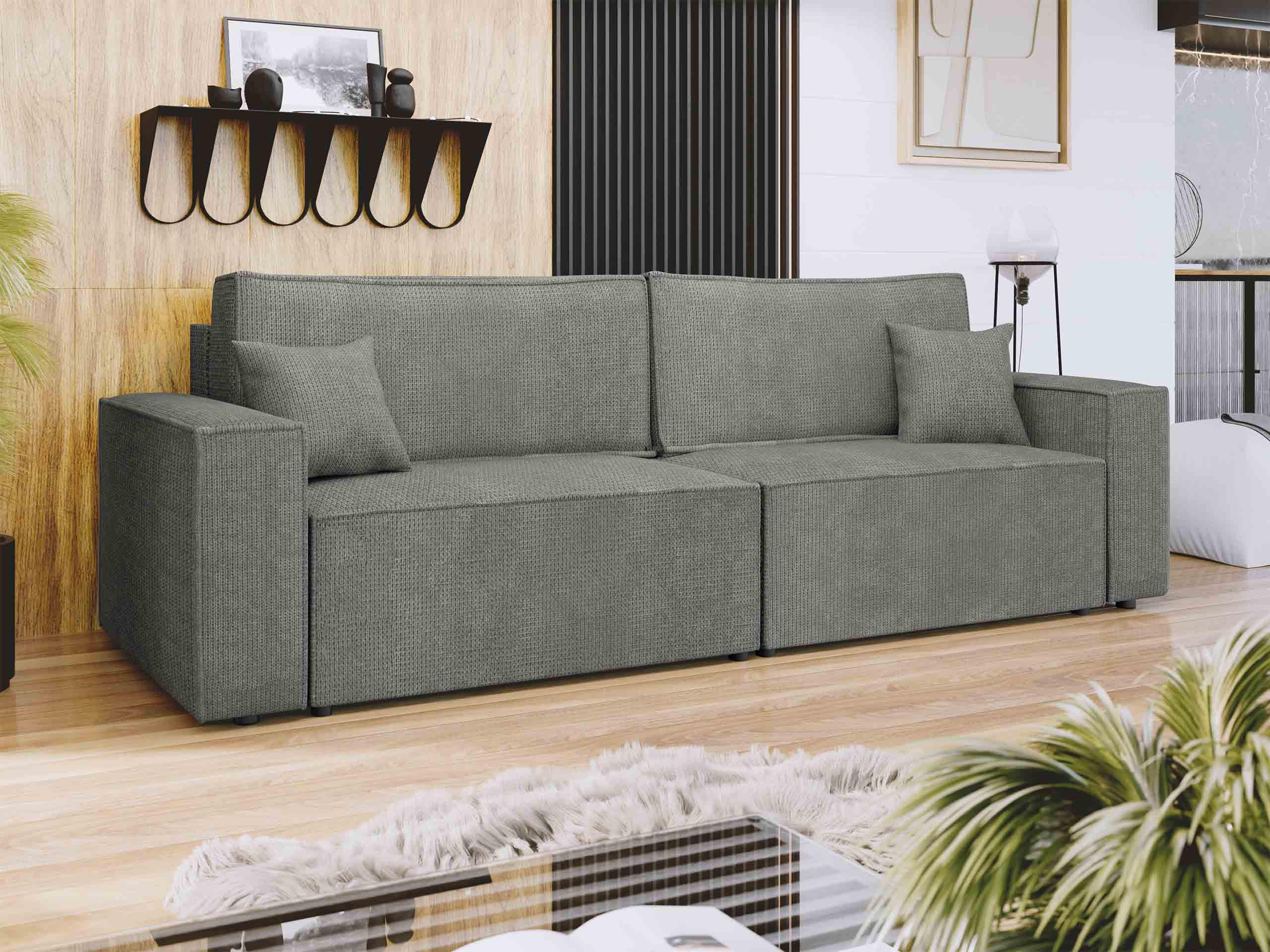SCHLAFSOFA Karl - Schwarz/Grau, Holz/Kunststoff (245/82/90cm) - MIRJAN24