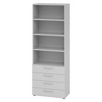REGAL - 4 Schübe 42/80/215,6 cm in Grau - Grau, Holzwerkstoff (80/215.6/42cm) - bümö