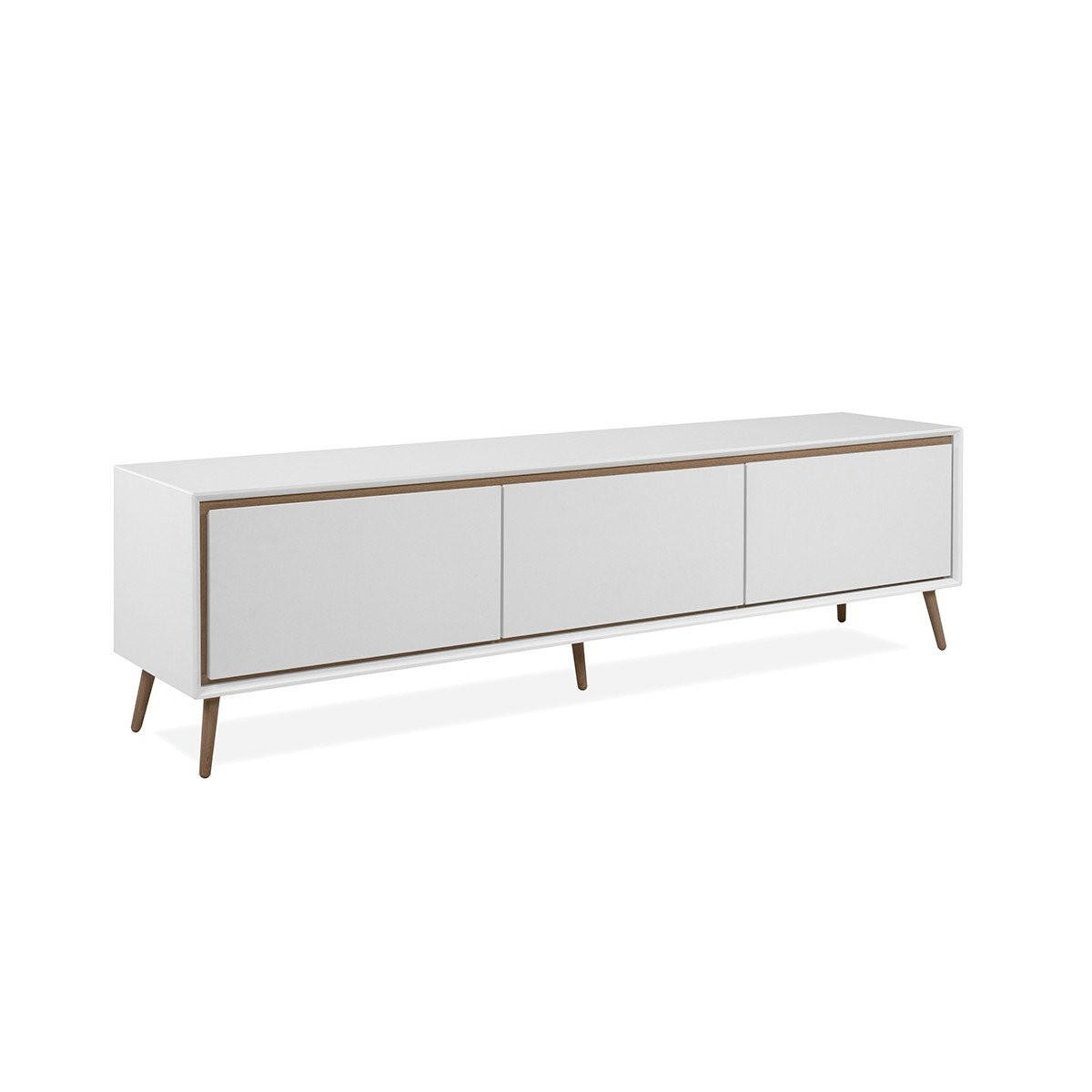 TV-MÖBEL mit 3 Klappen - Arona - 175/38/50 cm - Weiß, Holzwerkstoff (38/50/175cm) - Calicosy