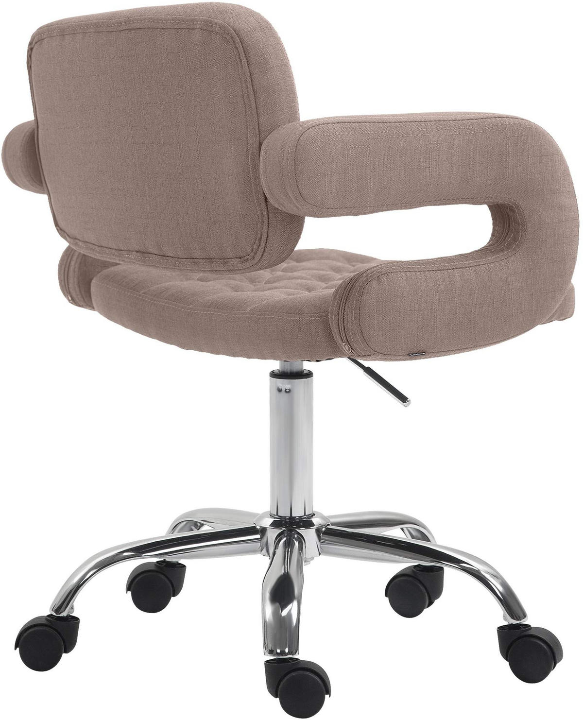 DREHSTUHL Stoff taupe - Taupe/Chromfarben, Textil/Metall (62/78/55cm) - CLP