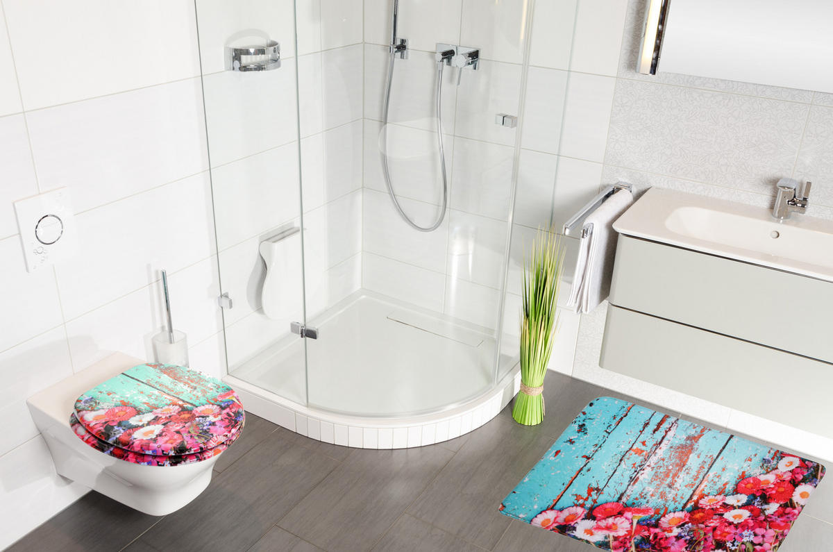 BADTEPPICH Spring 50 x 80 cm - Blau, Textil (50/80cm) - Sanilo