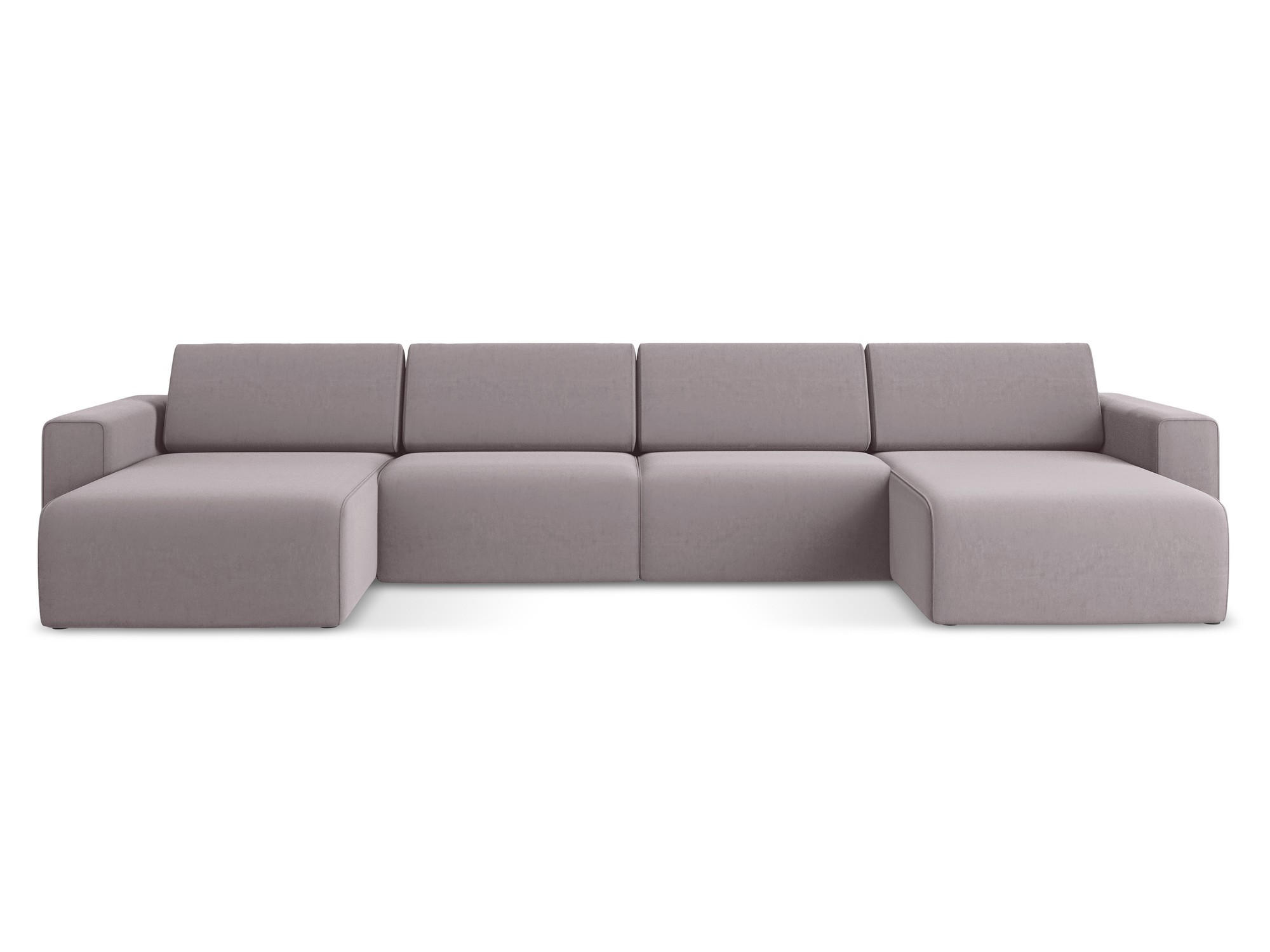 WOHNLANDSCHAFT Samt Stoff Violett - Lila/Flieder, Kunststoff/Textil (404/80/167cm) - Makamii
