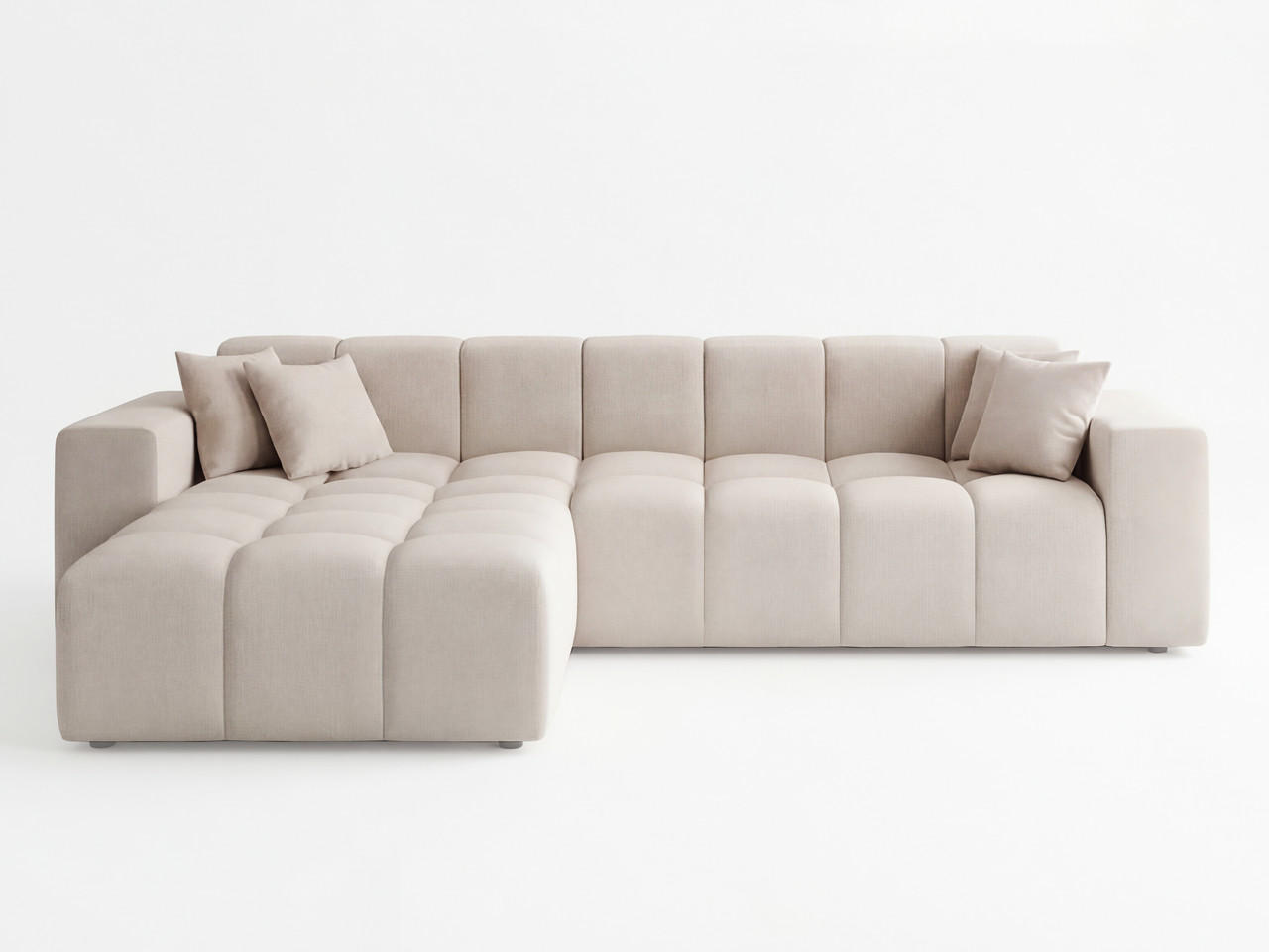 ECKSOFA Loopo Beige Links - Beige, Holz/Textil (265/180cm) - Graingold