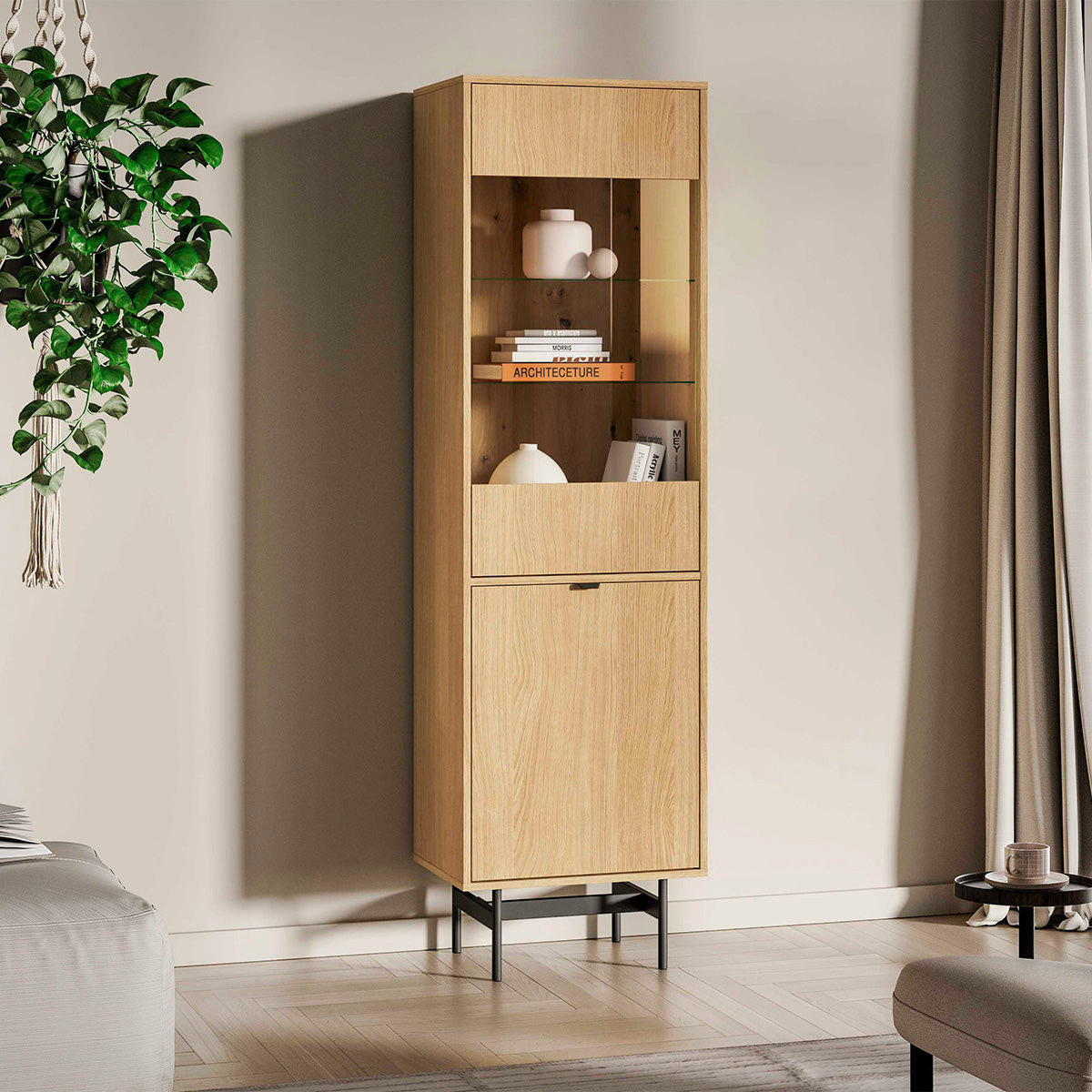 VITRINE Nila Holz - Braun, Holzwerkstoff (54/190/40cm) - Petits-meubles