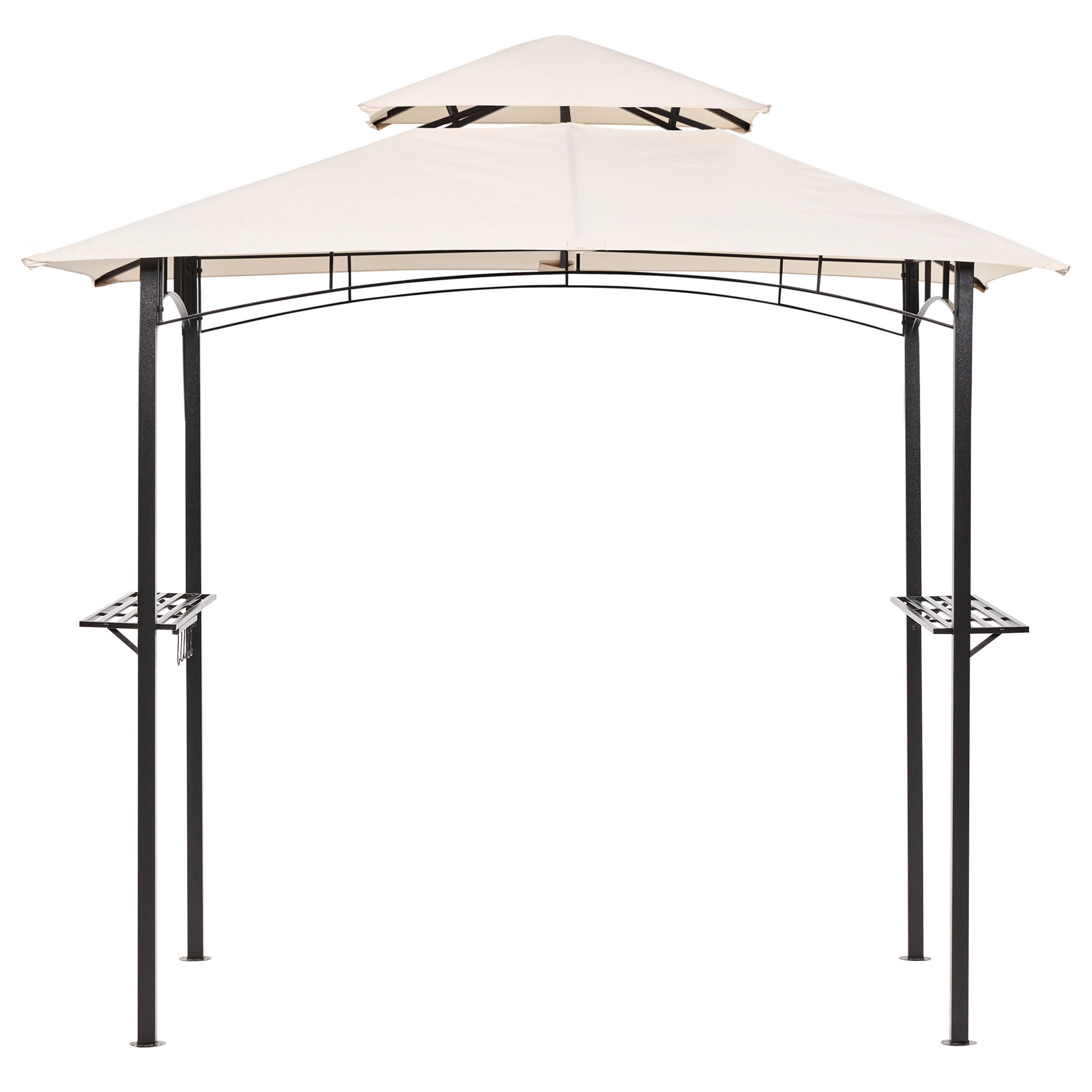 PAVILLON Stahl beige 240/148 cm Naro - Beige/Schwarz, Metall (240/245/148cm) - Beliani