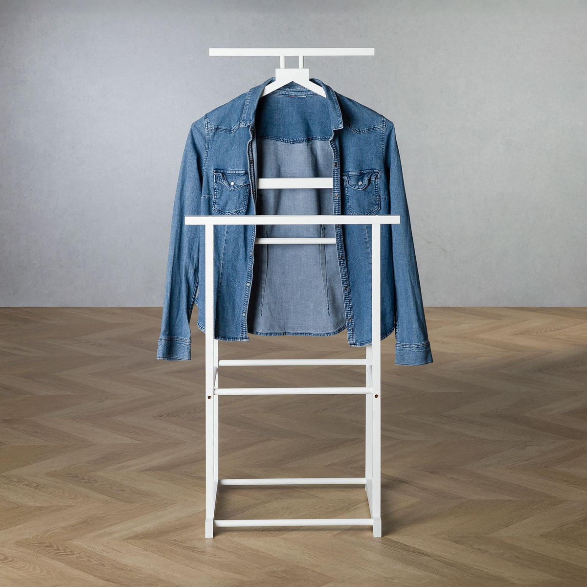 HERRENDIENER KANNA - Weiß, Holz (49/109/40cm) - IDIMEX