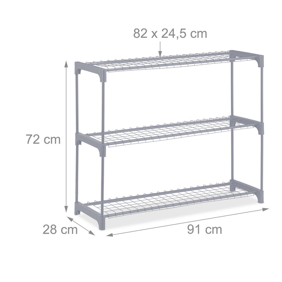 BLUMENREGAL - Grau, Kunststoff/Metall (91/72/28cm) - Relaxdays
