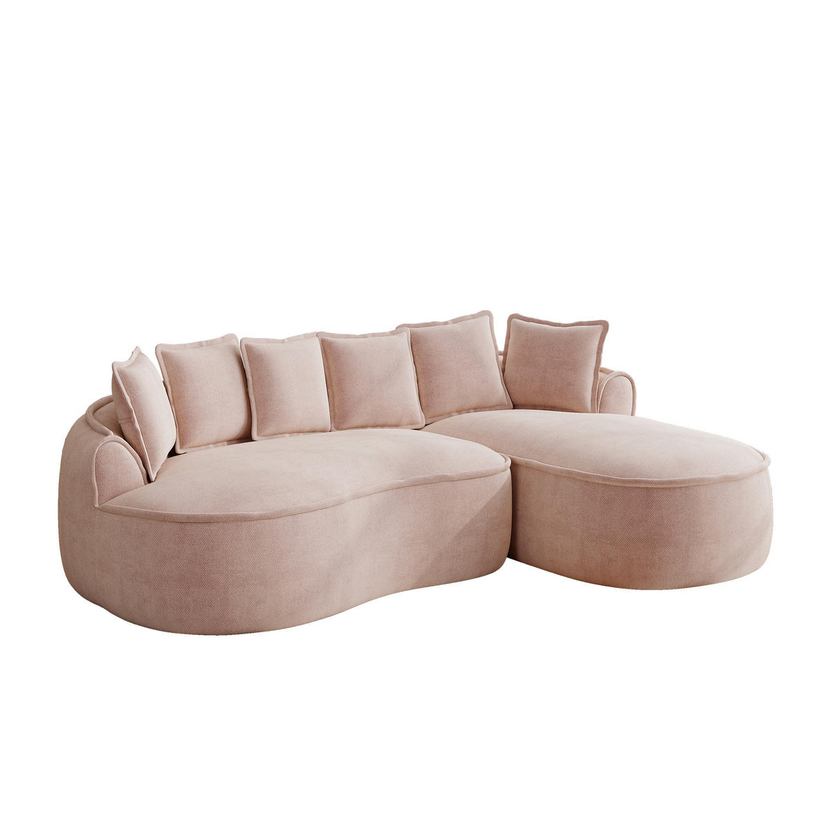 ECKSOFA 252/164/67 cm Grün Chenille mit Kissen, Rechte Seite - Grün, Textil (252/164cm) - Oxeza