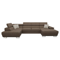 WOHNLANDSCHAFT Cotere Bis, Seite: Links - Braun, Holz (345/91/202cm) - MIRJAN24