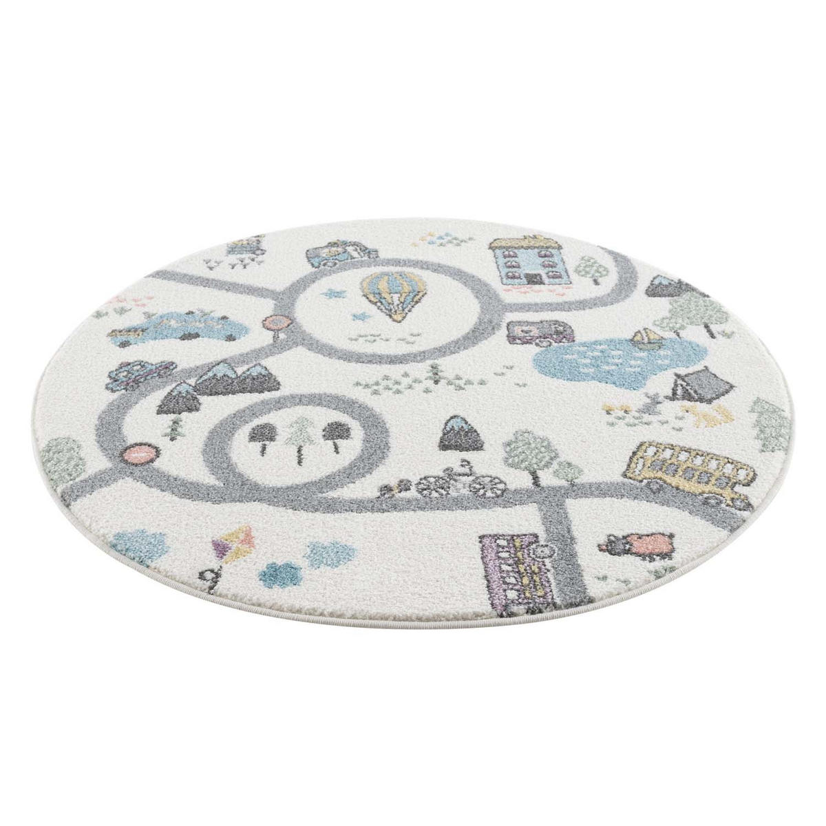 KINDERTEPPICH Anime 9376 Creme 120x120 cm Rund - Creme, Textil (120/120cm) - carpet city