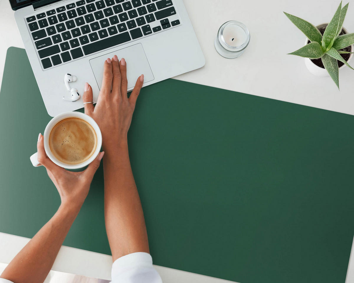 SCHREIBTISCHUNTERLAGE 100x50 cm Grün - Salbeigrün, Kunststoff (100/50/1.6cm) - Wallfluent