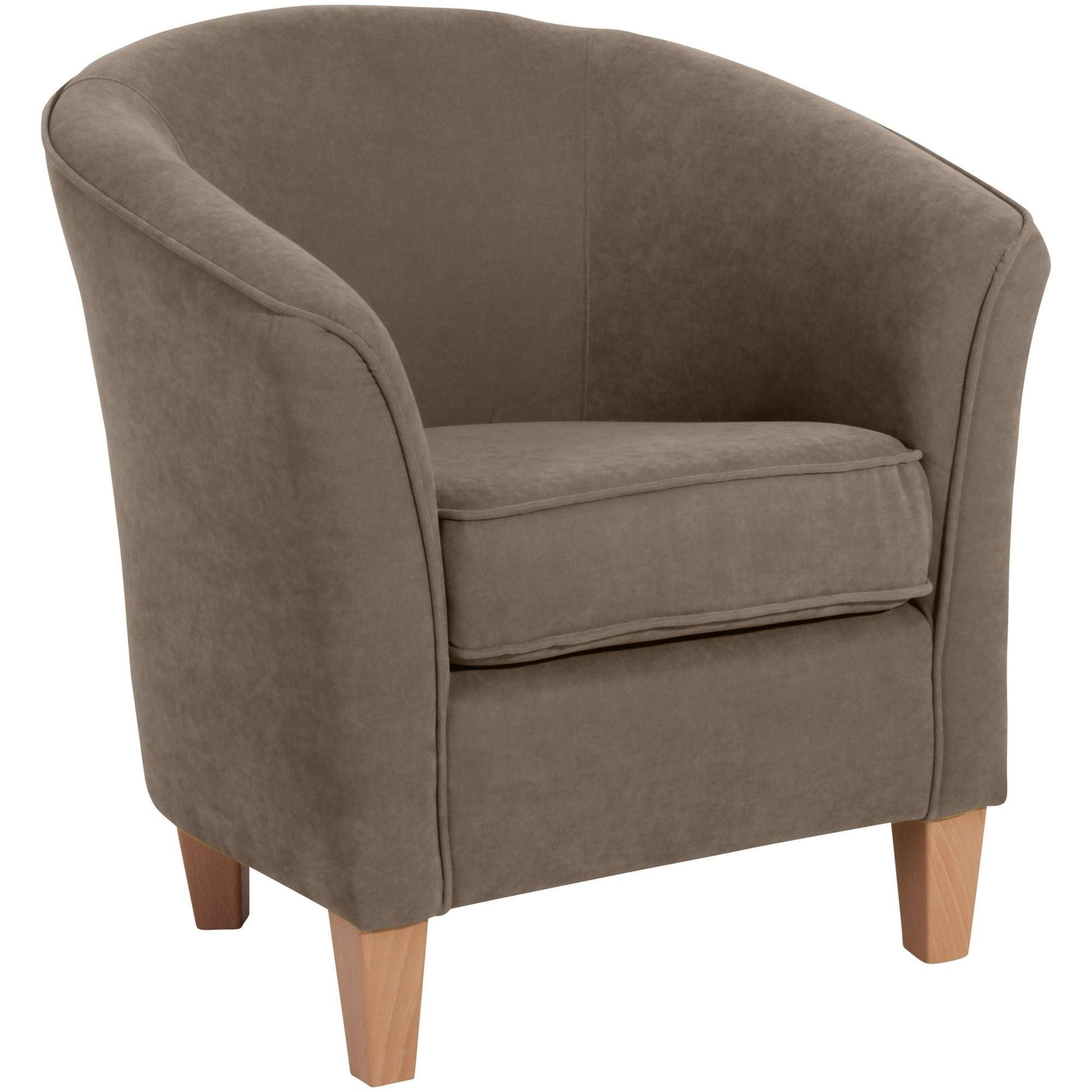 SESSEL Karine Bezug Velourstoff Buche natur / sahara - Sahara, Kunststoff (70/74/70cm) - 58aufmkessel