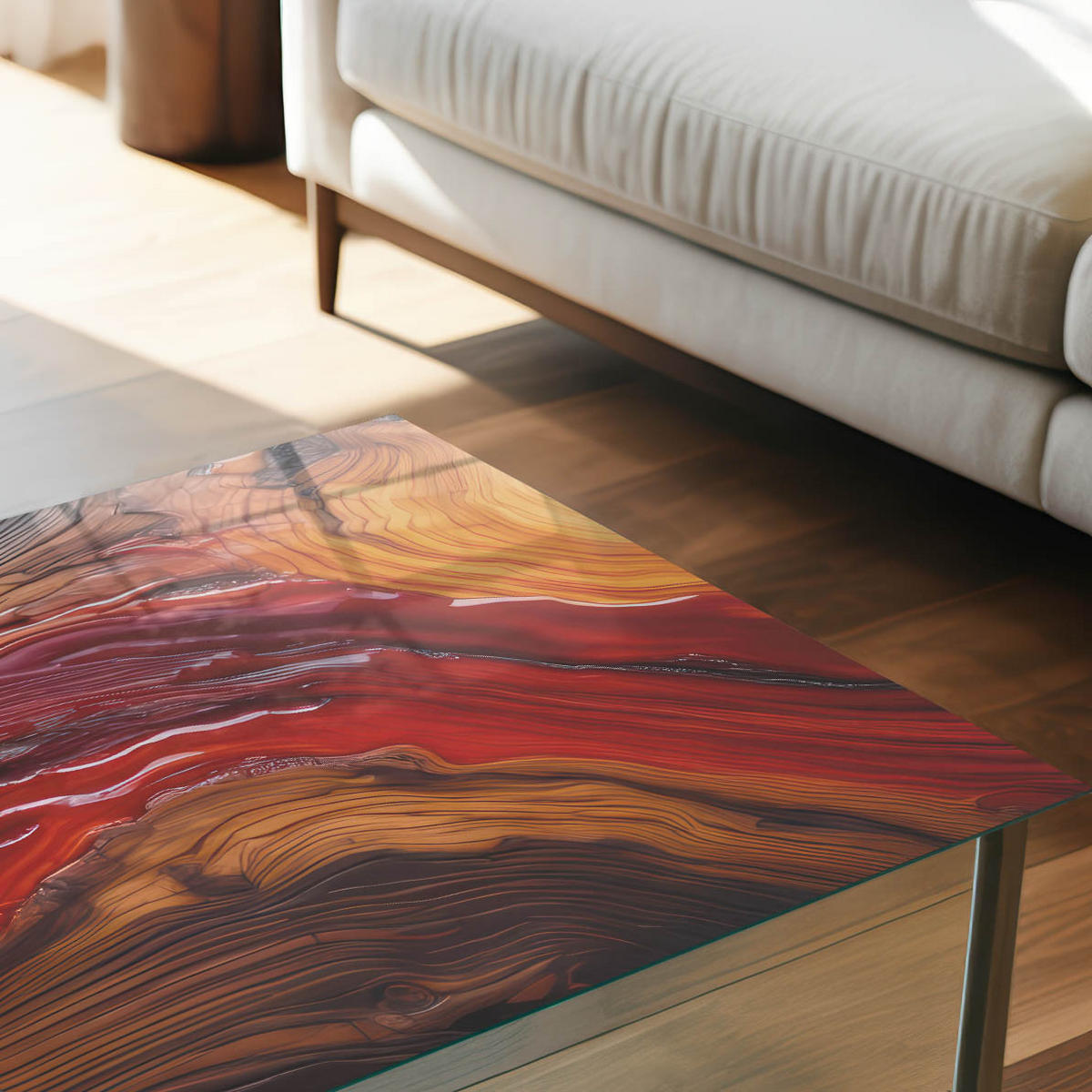 GLASPLATTE 80x60 cm – Elementarenergie - Braun, Glas (0.4/80/60cm) - ArtPrintCave