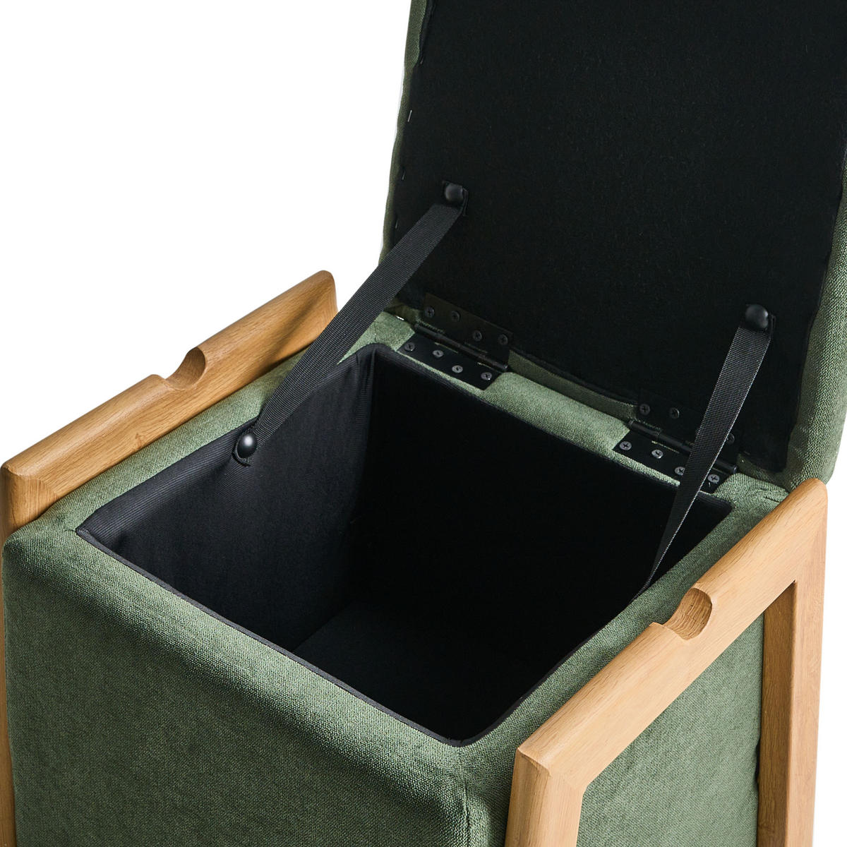 POUF cu spațiu de depozitare textil 45 cm verde Edland - verde, material textil (45/44/43cm) - Beliani
