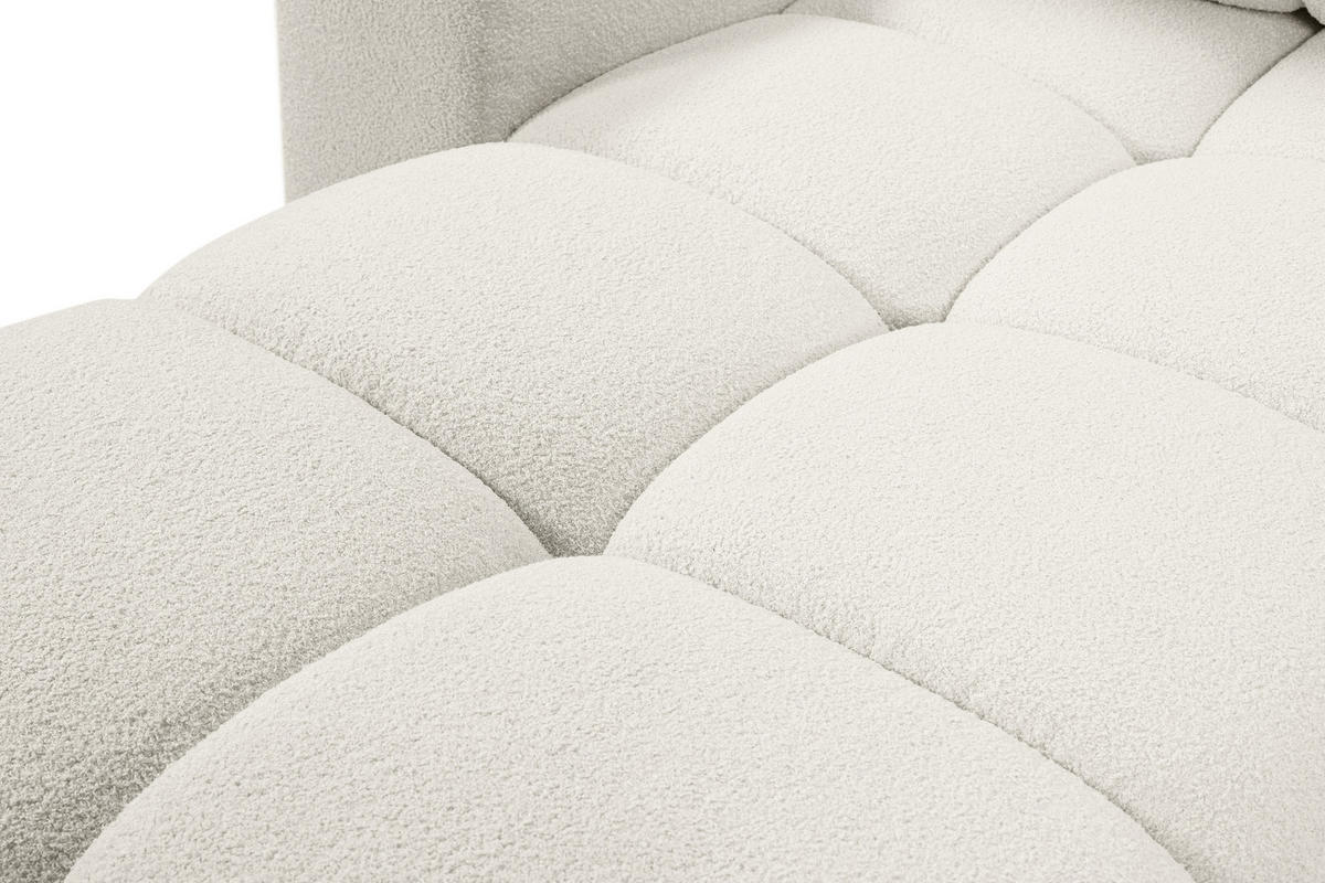 ECKSOFA L Form Hosio Cremeweiß 286/177/88 cm Links mit Schlaffunktion - Creme/Schwarz, Kunststoff/Textil (177/286cm) - AX Living