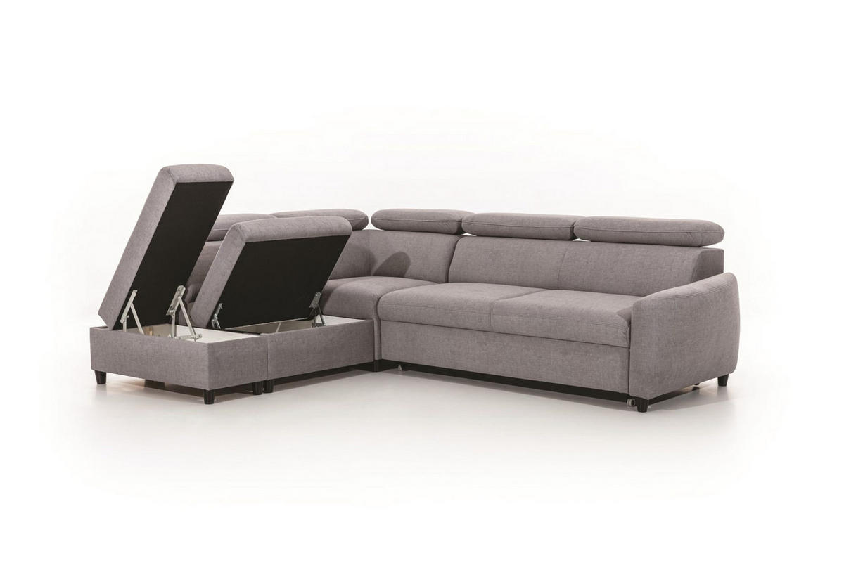 ECKSOFA Schlafsofa Anton In Esito - Taupe, Holzwerkstoff/Textil (265/205cm) - Fun Möbel