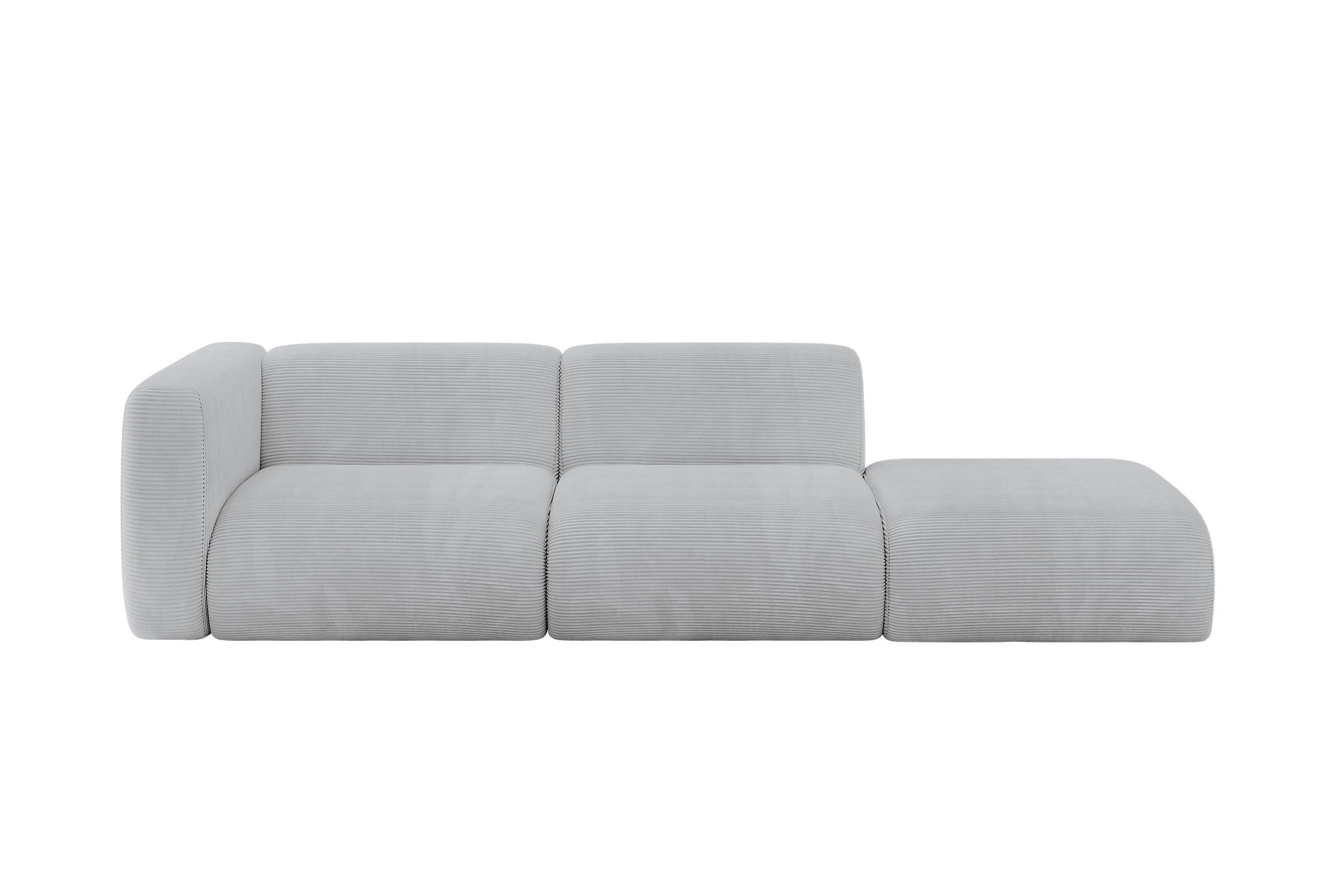 POHOVKA S LEVOU OTOMANOU MIRA-S3 296x89x70 Šedá Manšestr - šedá/černá, kompozitní dřevo/textil (296/70/89cm) - ALTDECOR