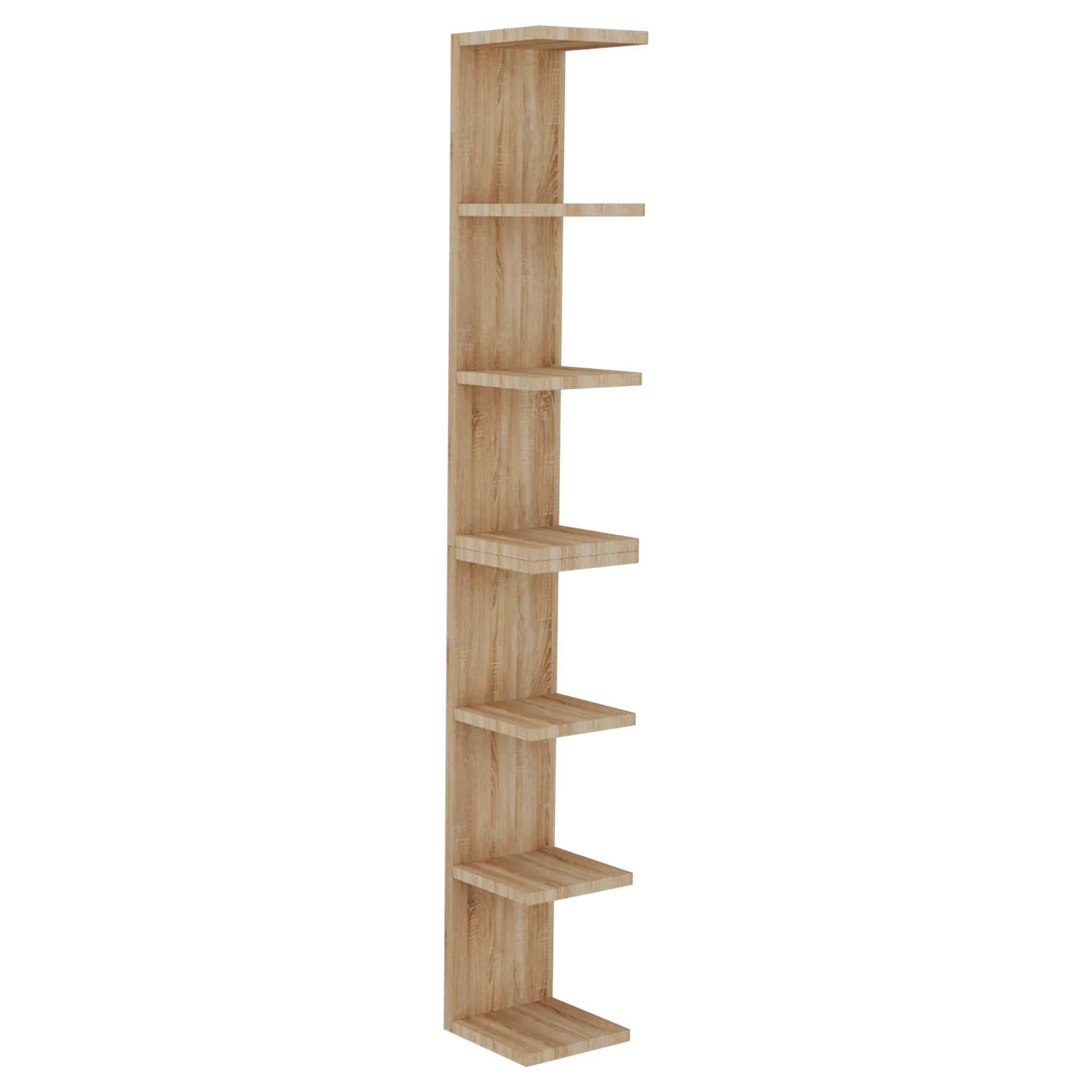 WANDREGAL Natur DIVA Hängeregal schwebend teilbar drehbar - Naturfarben, Holzwerkstoff (25/185/25cm) - Aileenstore