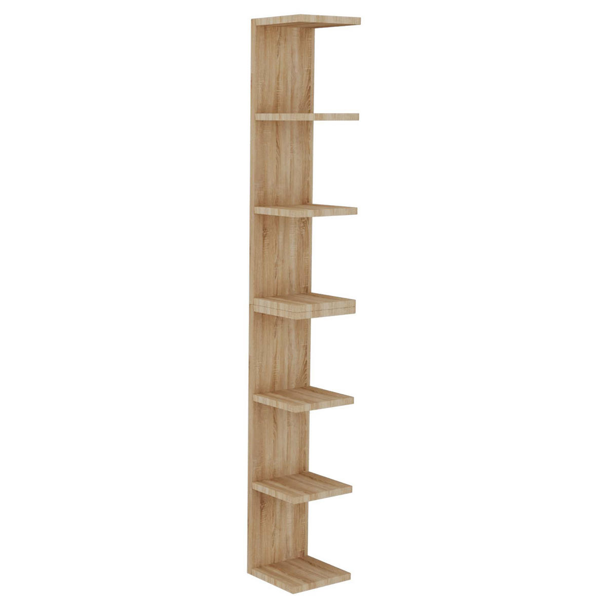 WANDREGAL Natur DIVA Hängeregal schwebend teilbar drehbar - Naturfarben, Holzwerkstoff (25/185/25cm) - Aileenstore
