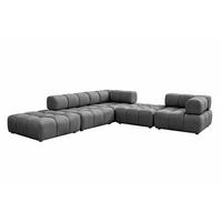 ECKSOFA Corner Modular, Veloursstoff Bluvel, Aschgrau, Links, Bolla - Grau, Holz (288/288cm) - Kaiser Möbel