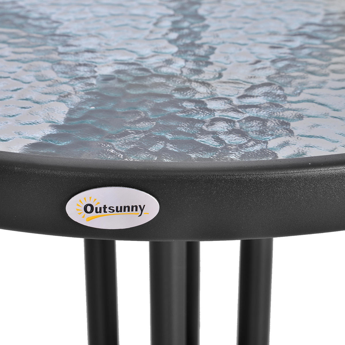GARTENTISCH, Schwarz, Metall - Ahornfarben/Schwarz, Kunststoff/Metall (60/60/70cm) - Outsunny