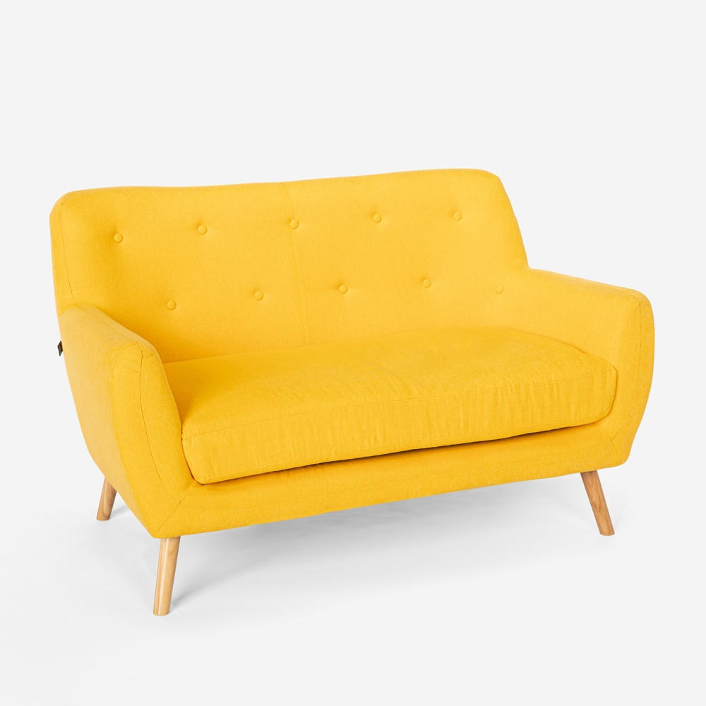 2-SITZER Irvine - Gelb - Gelb, Textil (125/82/56cm) - Pasmara