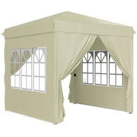 PAVILLON 248/248/270 cm mit Pop-up-Mechanismus, höhenverstellbar und UV-Schutz 50+, Cremeweiß - Beige, Textil (248/270/248cm) - Redom