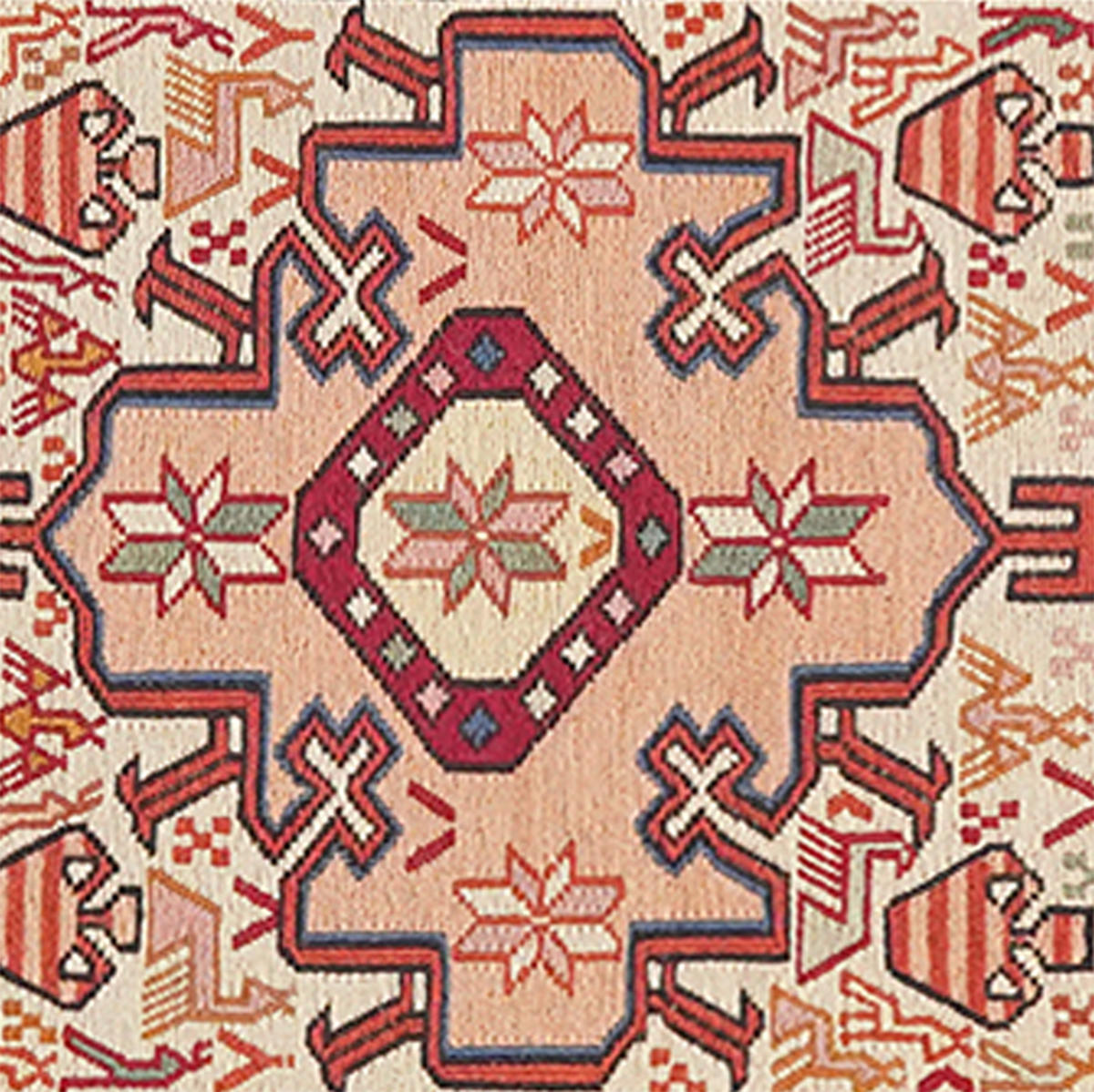 HANDWEBTEPPICH Sumak Shahsavan Beige 100/76 cm Schurwolle - Beige, Textil (76/100cm) - Looma