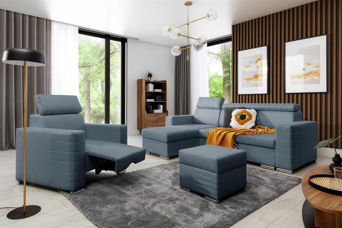 SESSEL Canton In Liverpool - Blau, Holzwerkstoff/Textil (94/92/93cm) - Fun Möbel