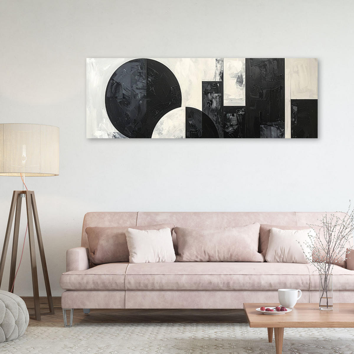 LEINWANDBILD 3D und geometrisch 150x50cm - Schwarz, Textil (150/50cm) - Feeby