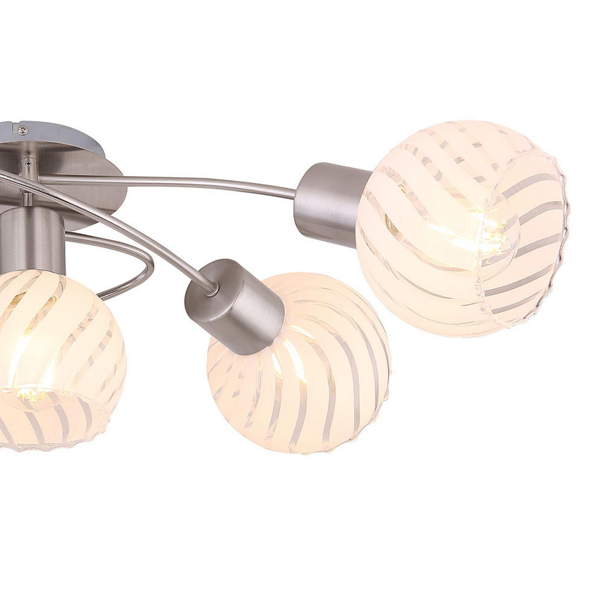 DECKENLEUCHTE Metall Weiß Glas - Weiß, Glas (69/43/24cm)